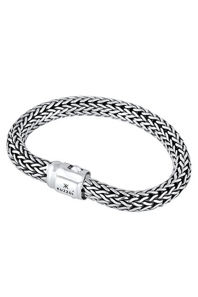 KUZZOI Armband Herrenschmuck Panzerarmband Basic Cool 925 Silber