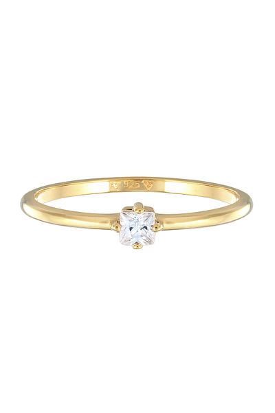 ELLI Ring Ladies Engagement Ring Solitaire Classic With Zirconia In 925 Sterling Silver