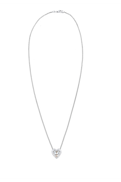 ELLI Dámský náhrdelník s přívěskem ve tvaru srdce a lásky se zirkony ze sterlingového stříbra 925