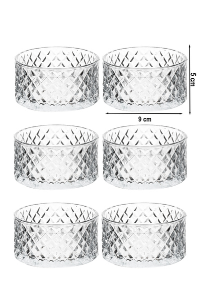 Porsima Dilara Set of 6 Dessert Pudding and Ice Cream Bowl - Glass Cookie Bowl