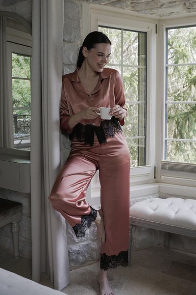 Mita Concept Salmon Color Lace Pjama Set