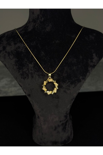 Alia Accessories Stainless Steel Ring Necklace Gold