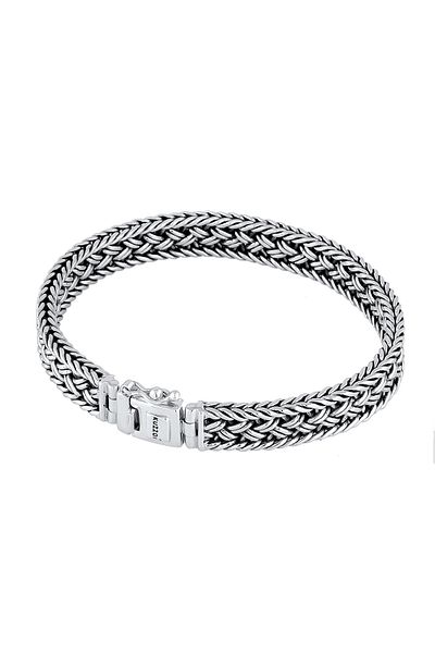 KUZZOI Armband Unisex Panzerarmband Kastenverschluss 925er Silber