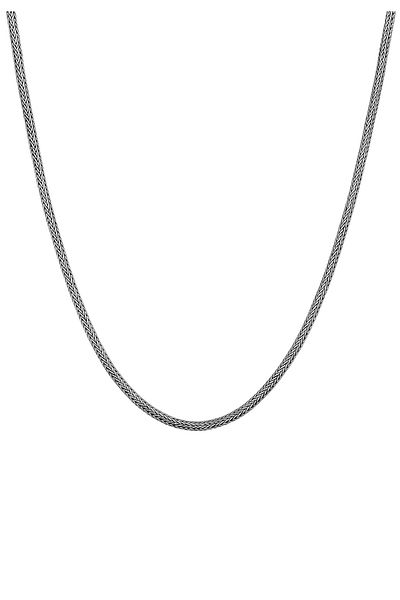 KUZZOI Halskette Männer Basic Schlangenkette Oxidiert 925 Silber