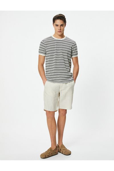 Koton T-Shirt με κοντό μανίκι Crew λαιμόκοψη
