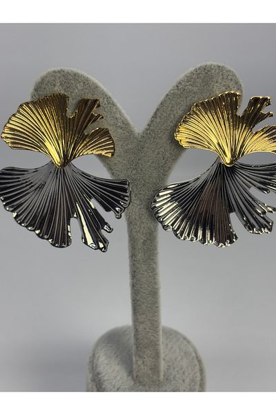 Uzak Işıklar Stainless Leaf Steel Earrings