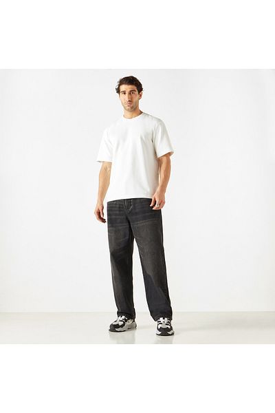 Emperor Emperor Solid Wide Leg Jeans with Pockets