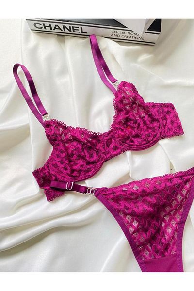 RUYAZ Purple Lace Underwire Women's Underwear Bra Set