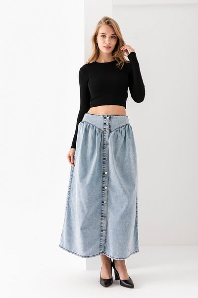 TUBA SÖZEN BUTİK Fusta de denim cu nasturi