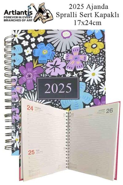 Artlantis Agenda 2025 Spralli tvrdi uvez 1 komad 17x24 cm Agenda 2025 sa lini...