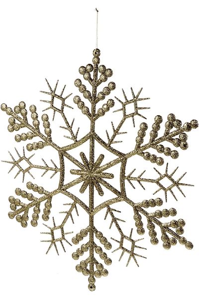 Astaş Christmas Decoration Glitter Snowflake Gold 35 Cm