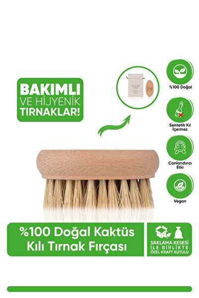 Healing Care %100 Doğal&vegan Kaktüs Kılı Tırnak Fırçası 1 Adet (SAKLAMA KESE...