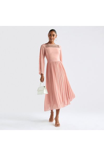 FAV Lace Detail Dress with Flared Sleeves