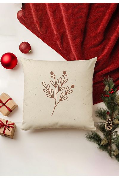 Filamente Christmas Themed Throw Pillow Cover / Christmas - Christmas Cushion Cover (Double-Sided Printed - Hidden Zipper)