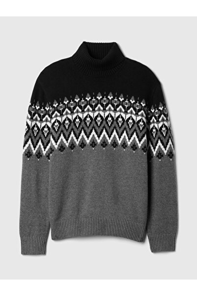 GAP Erkek Siyah CashSoft Balıkçı Yaka Kazak