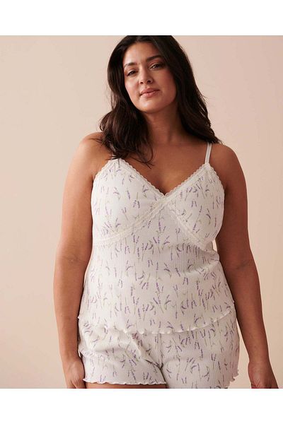 La Vie en Rose Lettuce Edge Ribbed Cami