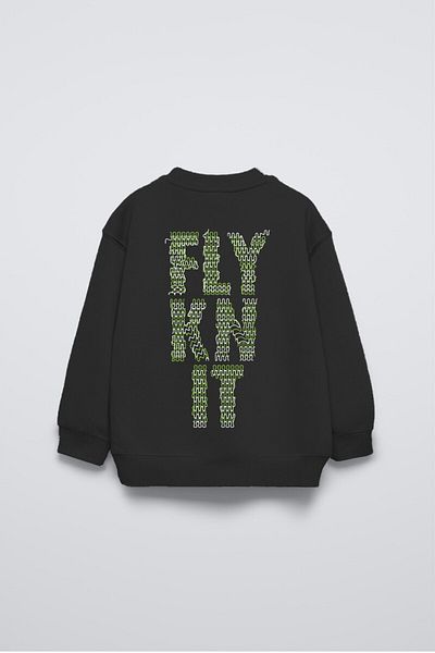 The Champ Clothing Детски суитшърт с голям размер Collective Written Back Fly Kn It Written в черен цвят