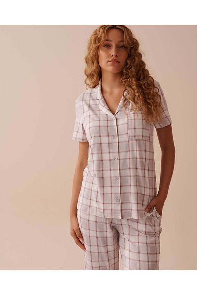 La Vie en Rose Grey Plaid Super Soft Button-down Shirt