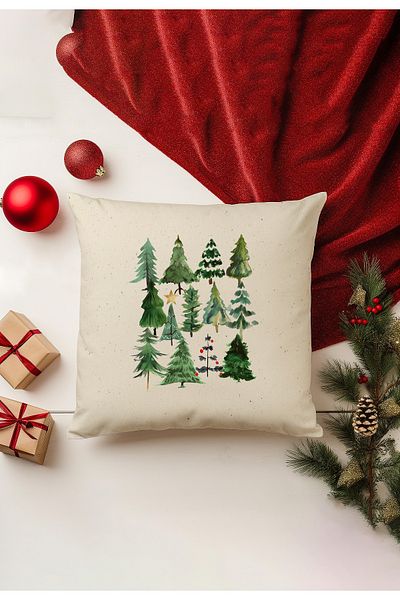 Filamente Christmas Themed Throw Pillow Cover / Christmas - Christmas Cushion Cover (Double-Sided Printed - Hidden Zipper)