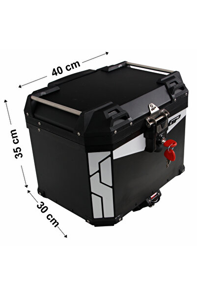 GP KOMPOZİT Universal 37 lt Alüminyum Motosiklet Çantası Siyah