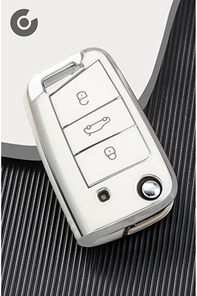 Alazpay Husă pentru chei din TPU pentru Volkswagen Polo Golf T-Roc T-Cross Pa...