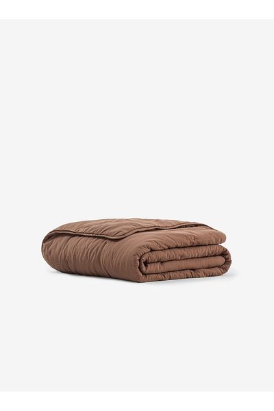 Barine Brown Smooth Cotton Quilt - 245X245