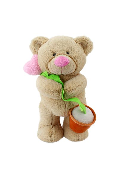 Neco Plush دب على شكل قلب مزين بالزهور 40 سم