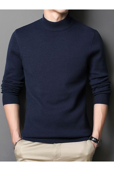 ribana Трикотажен пуловер Slim Fit с половин яка