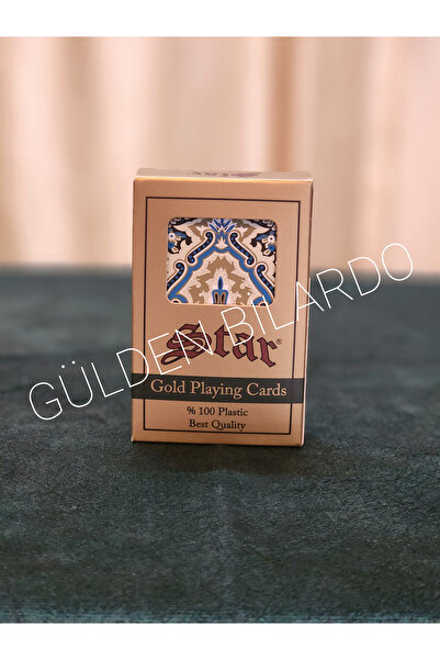 Star Oyun أوراق اللعب البلاستيكية من سلسلة Star Gold - نمط سجادة أزرق واحد