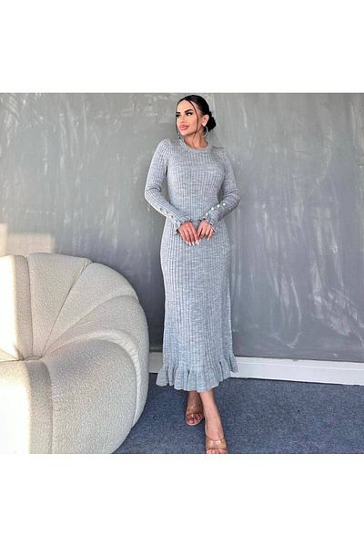 Kağanbutik Ruffled Knitwear Dress with Skirt