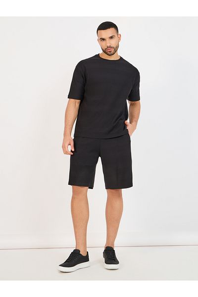 Styli Textured Knit Oversized T-Shirt & Shorts Co-Ords