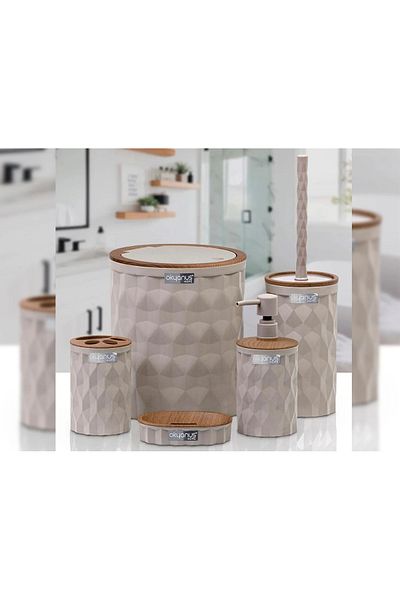 es home collection Σετ μπάνιου 5 τεμαχίων Chrome Brown