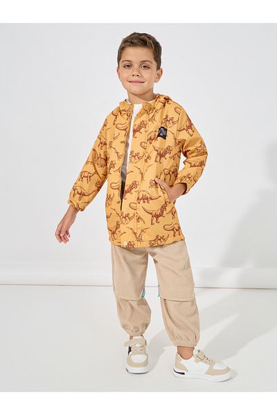 Styli Dinosaur Print Thermal Lined Hooded Jacket