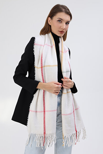 REMSA 60x190 cm Τετράγωνο ριγέ σάλι ώμου - 3801 εκρού φουλάρι