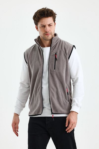 monox Men's Full Zipper Sports Fleece Vest
