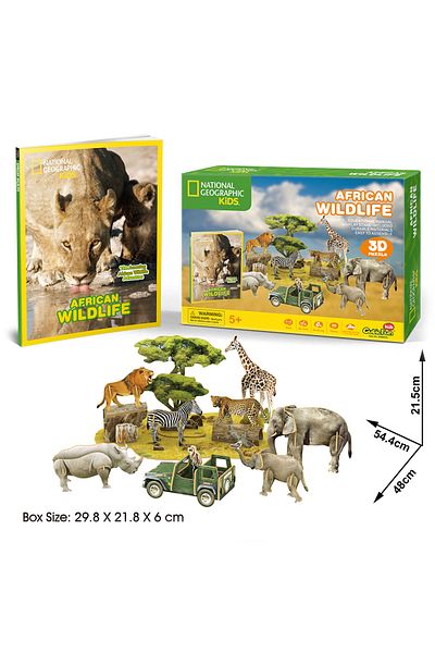 Cubic Fun Cubicfun National Geographic Kids 3D Puzzle African Wildlife
