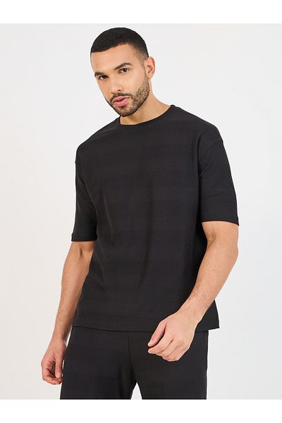 Styli Textured Knit Oversized T-Shirt & Shorts Co-Ords