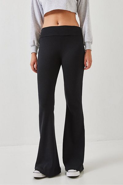 Bianco Lucci Women's High Waist Ribbed Spanish Leg Leggings 0160 60351050