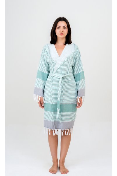 EMİLLİE Mi̇ra Towel Pectemal Bathrobe Unisex - 100% Cotton