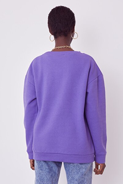 SERAZAT Women's Sweatshirt Oversize Crew Neck 100% Cotton