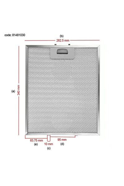 Home Davlumbaz Metal Yağ Filtresi 340x280 mm | Teka 81481030 Uyumlu Aspiratör...