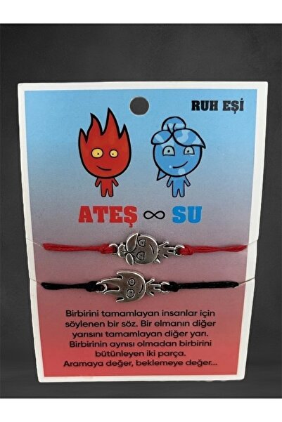 Glitterring SU VE ATEŞ BİLEKLİK SEVGİLİ BİLEKLİK ARKADAŞLIK BİLEKLİK