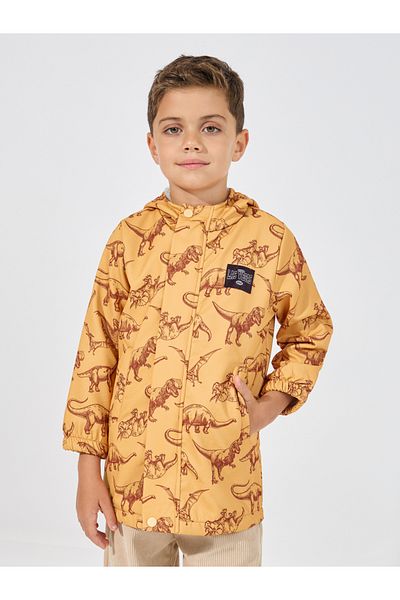 Styli Dinosaur Print Thermal Lined Hooded Jacket