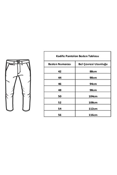 ELEYSE بنطال بلباو كلاسيك رجالي مخملي مع جاردون من الداخل - مينك - 44
