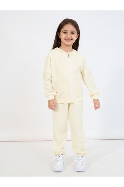 Styli Rib Knit Zip Front Hoodie & Jogger Set