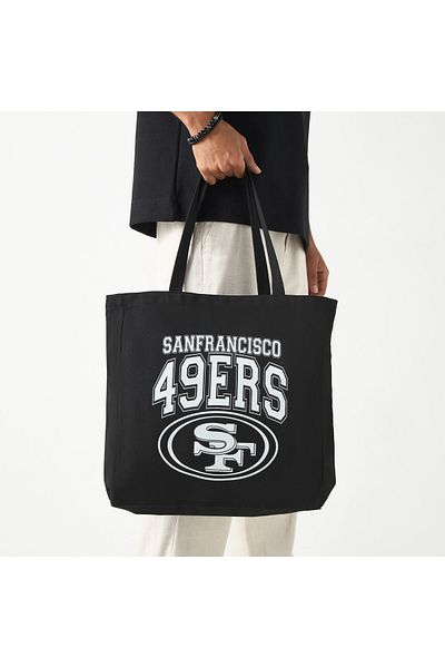 SP Characters حقيبة تسوق مطبوعة عليها شعار فريق سان فرانسيسكو 49ers مع مقابض