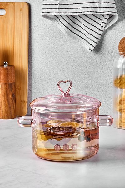Perotti Pinky Heat Resistant Borosilicate Pot 1.5L