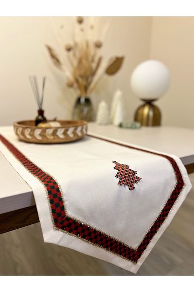 Filamente Πρωτοχρονιάτικο θέμα Runner / 140x40 / Χειροποίητο / Ραμμένο ανθεκτικό στους λεκέδες / Χριστουγεννιάτικο θέμα - Χριστουγεννιάτικο θέμα