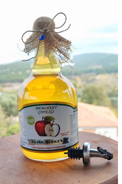 Doğal Fermente Elma Sirkesi 1 Lt ( Cam Şişe )