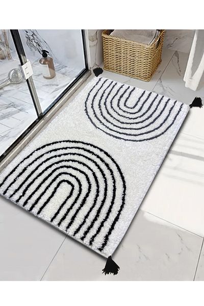 Chilai Home Clara Ecru 60x100 cm Βαμβακερό χαλάκι μπάνιου με φούντα Bpmk